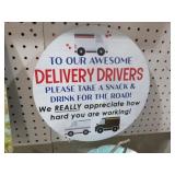 12IN ROUND WOOD DELIVERY DRIVER SIGN