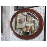 CHERRY FRAMED OVAL WALL MIRROR