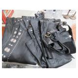 LEATHER MOTORCYCLE CHAPS 3 SETS VARIOUS SIZES