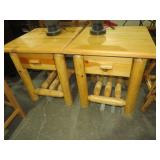 (2X) ASPEN LOG 1 DWR SIDE TABLES