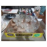 COLLECTION OF ETCHED GLASSWARE, SUGAR, CREAMER, MI