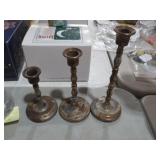 (3) VINATGE BRASS CANDLESTICKS