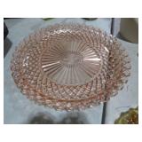14IN PINK DEPRESSION CAKE PLATE
