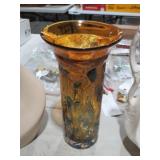 VINTAGE 12 INCH TALL ART GLASS VASE