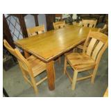 ASPEN LOG DINING TBL W/ (6) CHAIRS