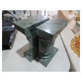 PAIR OF MARBLE BOOKENDS