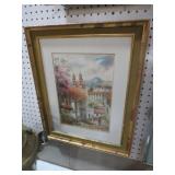 FRAMED ARTIST SIGNED CITYSCAPE 17X21