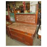 BEAUTIFUL 3DWR/1DR MARBLE TOP WASHSTAND