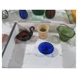 COLL OF HEN ON NEST & GLASS TOOTH PICK HOLDERS