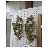 PAIR OF HOMCO 1960S WALL SCONCES