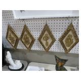 (4) DART INDUSTRIES MID CENTURY WALL PLAQUES