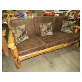 ASPEN LOG BEAR THEMED LEATHER SOFA