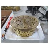 VTG BRASS PIERCED TRINKET BOX