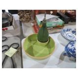 CHIP N DIP BOWL WITH CERAMIC CRUETTE