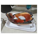 CARVED WOOD BOWL