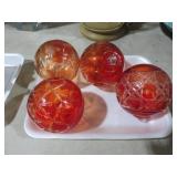 BLOWN AND CUT GLASS BALLS
