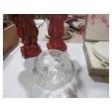 VTG GLASS BALLVASE / CANDLE LAMP