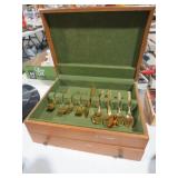COLLECTION OF GOLD PLATED FLATWARE WITH WOOD BOX