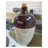 NICE BROWN & WHITE ONE GALLON CROWN CROCK JUG