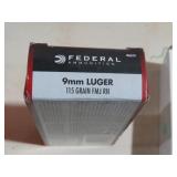 FEDERAL 9MM LUGER (50) ROUNDS AMMO