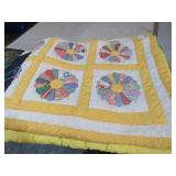 NICE FULL SIZE DRESDEN PLATE PATCHWORK QUILT