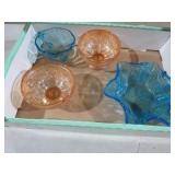 COLLECTION OF MC BLUE ARTGLASS & AMBER CUPS