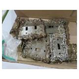COLLECTION OF BRASS LIGHT SWITCH WALL COVERS