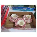 3 CURRIER & IVES TEACUPS AND SAUCERS