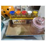 COLLECTION OF GLASS AND PLASTIC STORAGE CONTAINERS