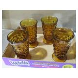 VINTAGE INDIANA GLASS AMBER WHITEHALL TUMBLERS