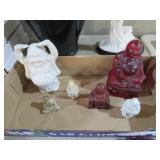 COLLECTION OF CERAMIC AND RESIN BUDDHA FIGURINES