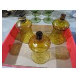 VINTAGE HOMCO AMBER GLASS DIMPLED VOTIVE HOLDER