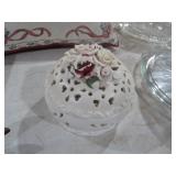 CERAMIC FLORAL TRINKET DISH