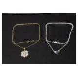 2 BEAUTIFUL STERLING SILVER NECKLACES