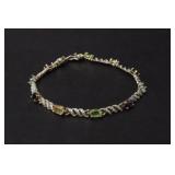 RADIANT STERLING SILVER MULTI STONE BRACELET