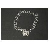 BEAUTIFUL HEAVY STERLING SILVER CHARM BRACELET