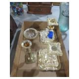 COL OF BRASS & SILVER PLATE CANDLEHOLDER, COASTER