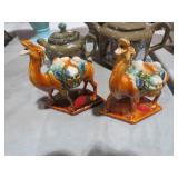 PAIR OF VINTAGE CERAMIC CAMELS