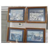 (4) FRAMED ARTIST SIGNED PRINT