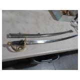 42IN LONG SWORD WITH BRASS HANDLE AND SHEATH