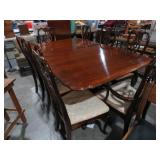 CHERRY DINING TABLE W/(8) CHAIRS &(1) LEAF