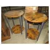 (2) RD WOOD TIERED TABLES