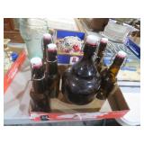 COLLECTION OF BROWN BOTTLES AND JUG