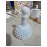 FENTON ? MILK GLASS HOBNAIL PERFUME BOTTLE