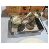 3 BRASS CANDLE HOLDERS