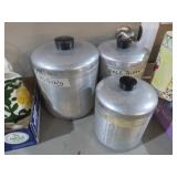 MID CENTURY ALUMINUM NESTING CANISTER SET