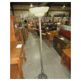 TORCHIERE FLOOR LAMP W/ GLASS SHADE