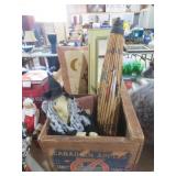ADVERTISEMENT BOX W/ HALLOWEEN & MISC DECOR