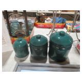 3 PC VTG GREEN CANISTER SET