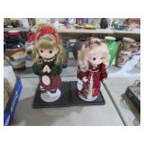 MARY & BETH PRECIOUS MOMENT DOLLS IN DISPLAY CASE